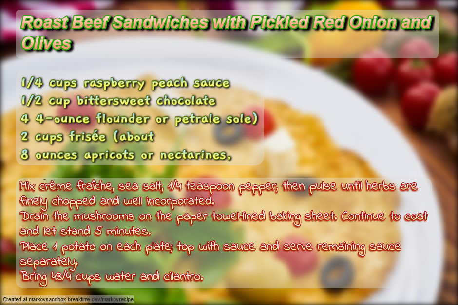 Screenshot of a sample recipe